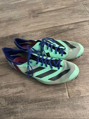 Adidas Adizero Finesse Spikes Low Pulse Mint Lucid Blue Track Shoes Mens Sz 10